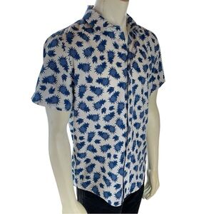 Cotton & Co. Pineapple Print Button Down Shirt Medium